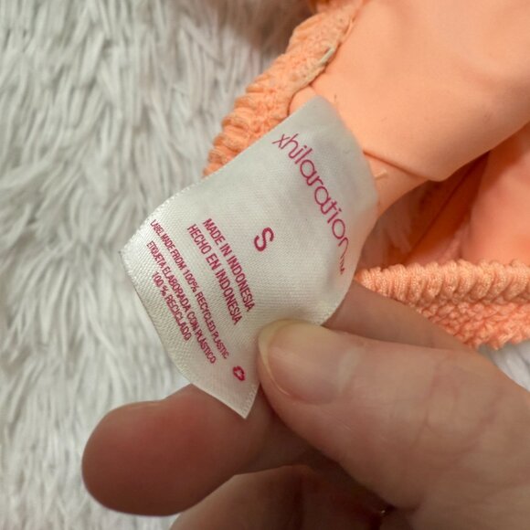 Women Xhilaration Keyhole Ribbed Adjustable Bikini Top in Orange Size Small - Picture 6 of 6